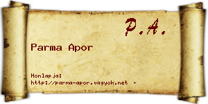 Parma Apor névjegykártya